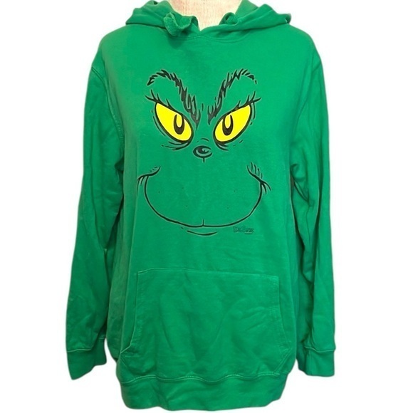 The Grinch hoodie pullover sweatshirt green, size medium 7-9 - Picture 1 of 6